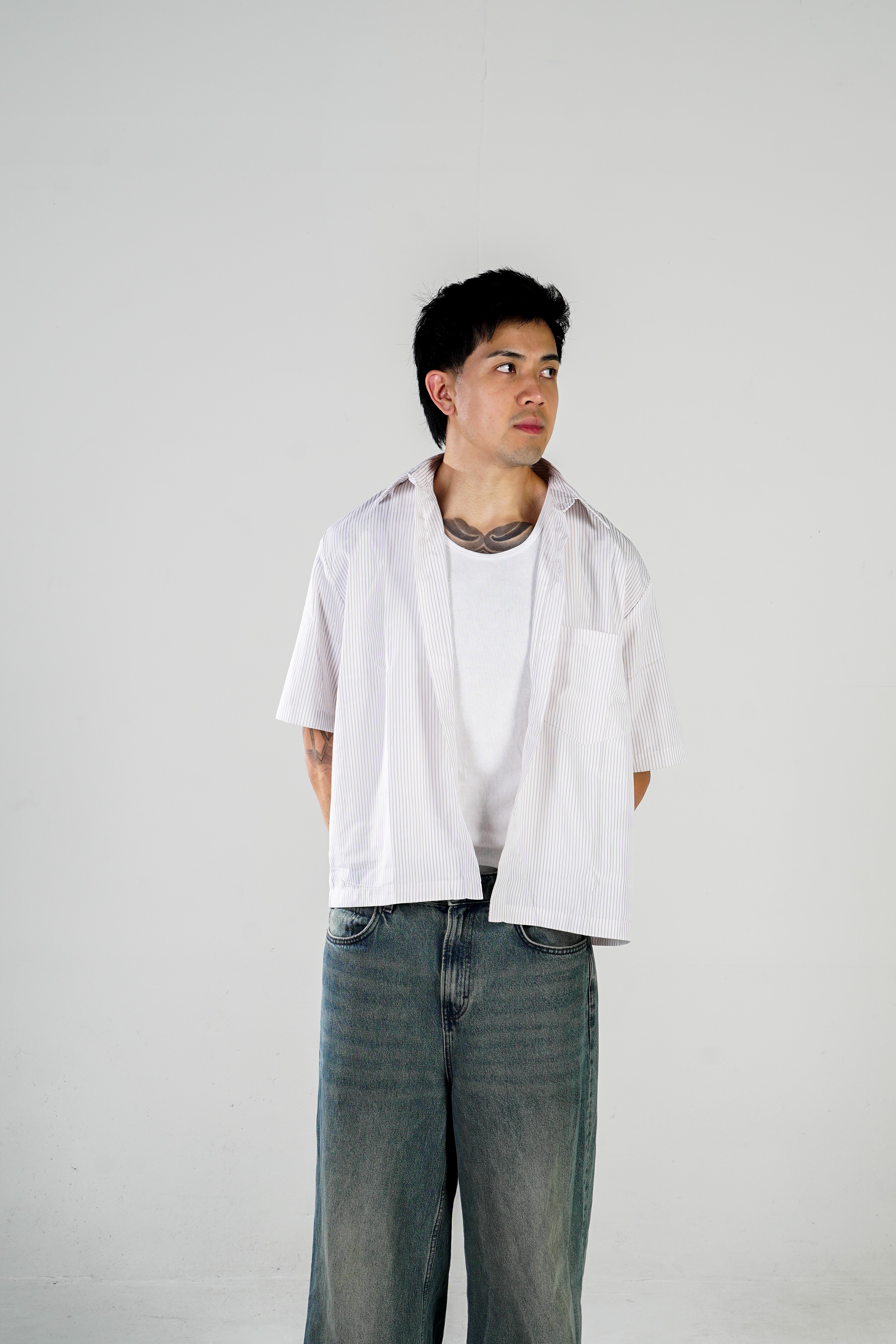 Cropped button up / Apricot