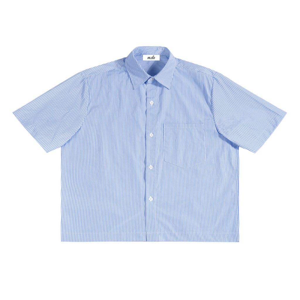 Cropped button up / summer blue