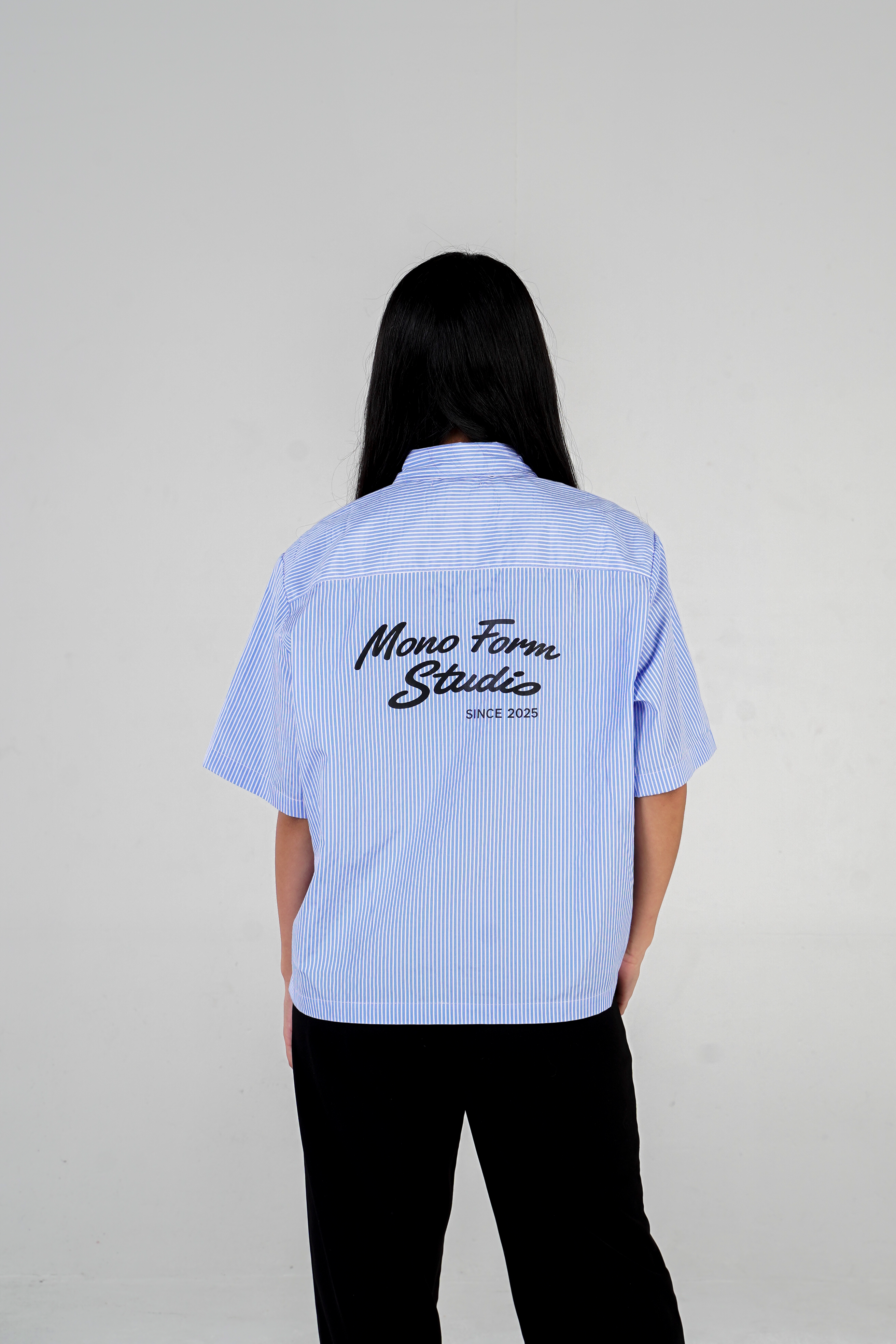 Cropped button up / summer blue